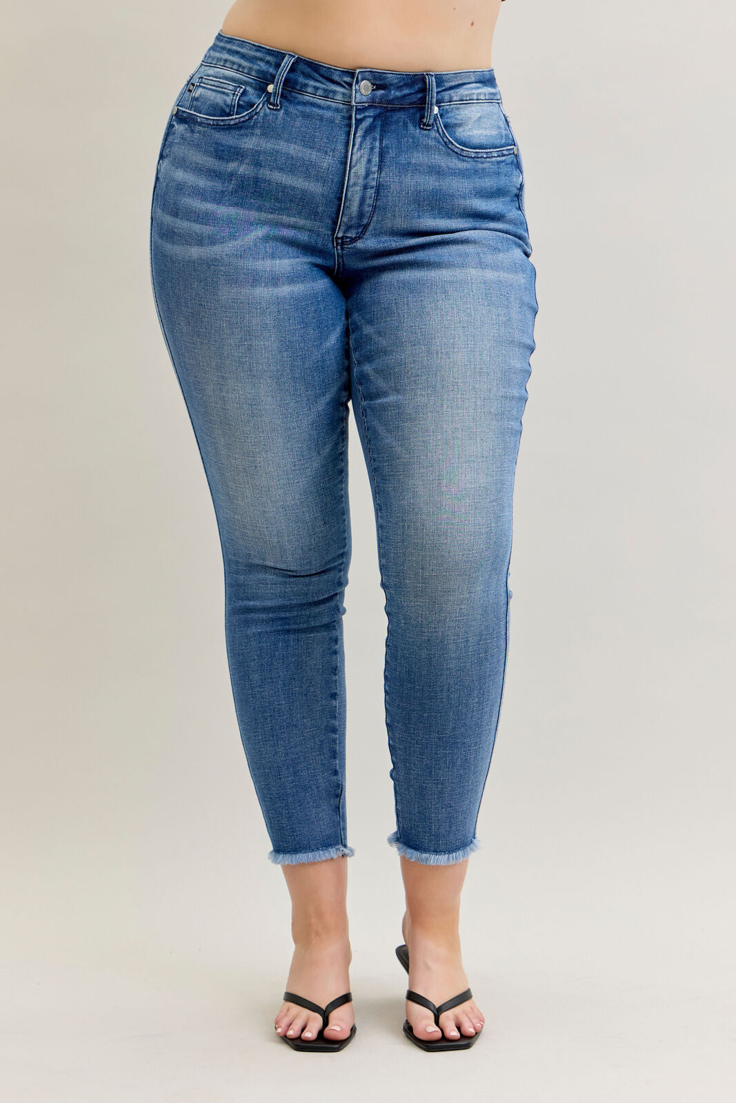 Janice High Waist Frayed Hem Skinny Judy Blue
