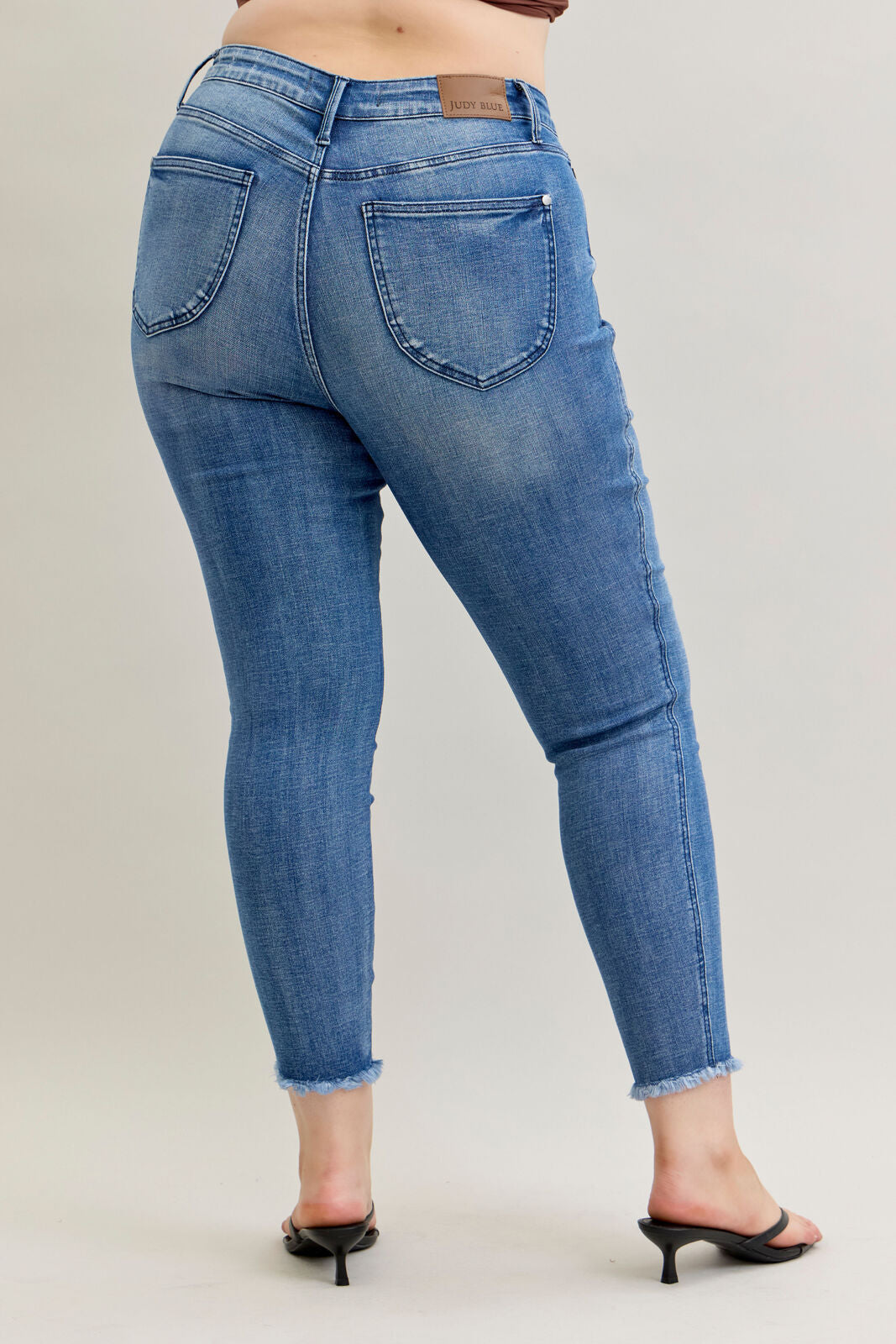 Janice High Waist Frayed Hem Skinny Judy Blue