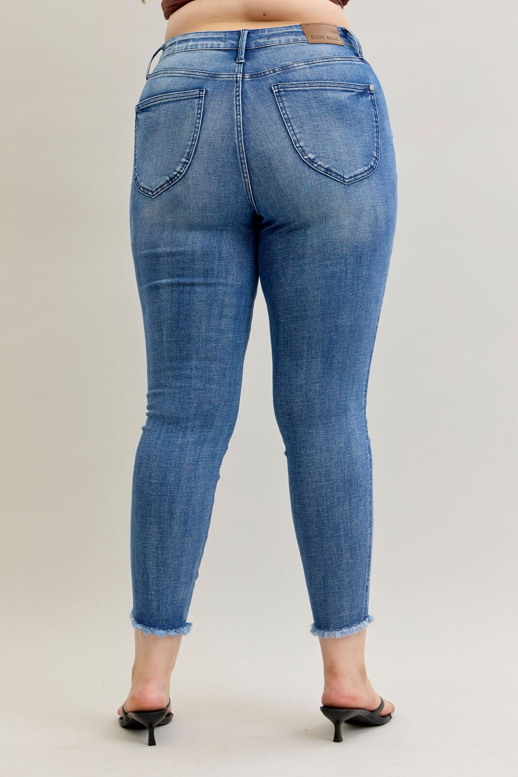 Janice High Waist Frayed Hem Skinny Judy Blue