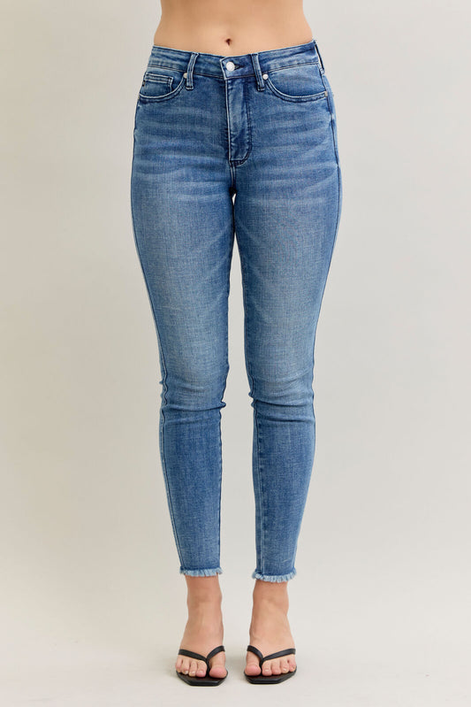 Janice High Waist Frayed Hem Skinny Judy Blue