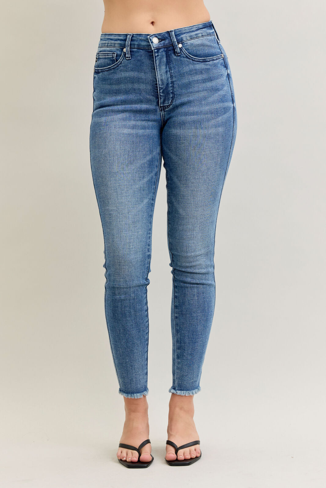Janice High Waist Frayed Hem Skinny Judy Blue