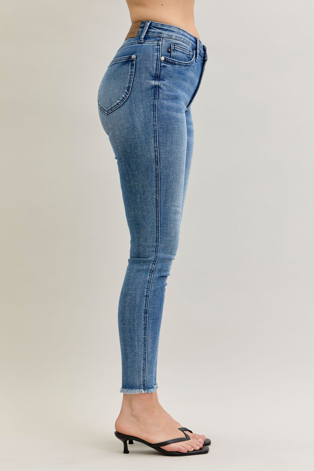 Janice High Waist Frayed Hem Skinny Judy Blue