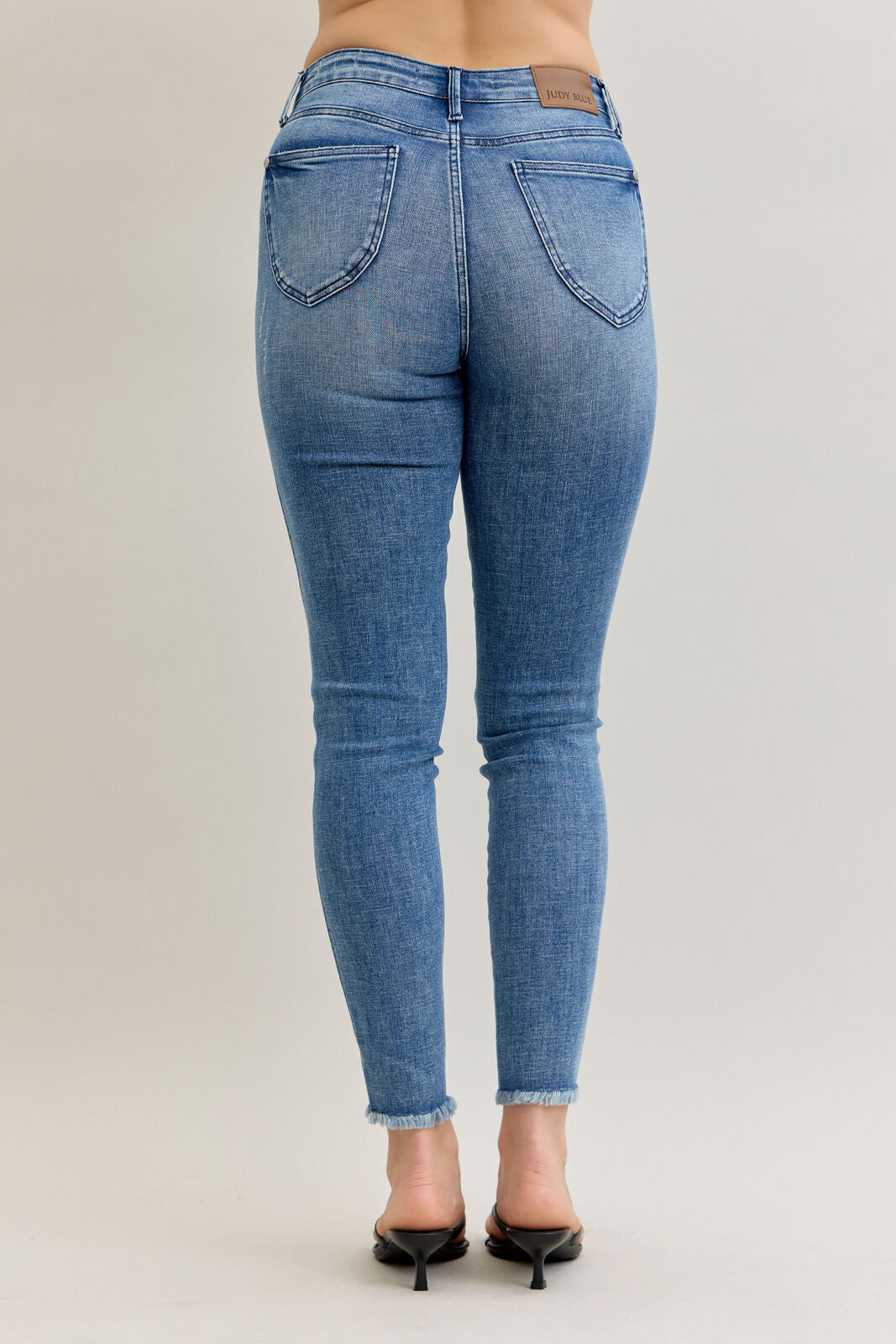 Janice High Waist Frayed Hem Skinny Judy Blue