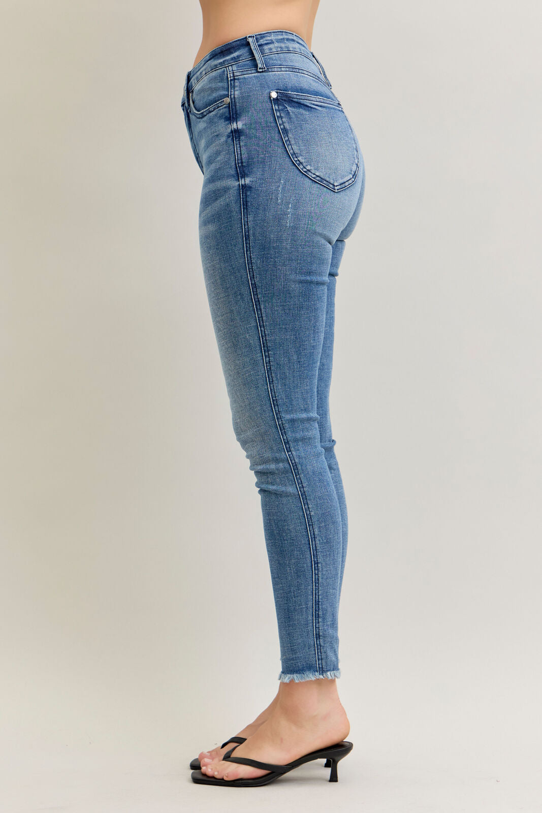 Janice High Waist Frayed Hem Skinny Judy Blue