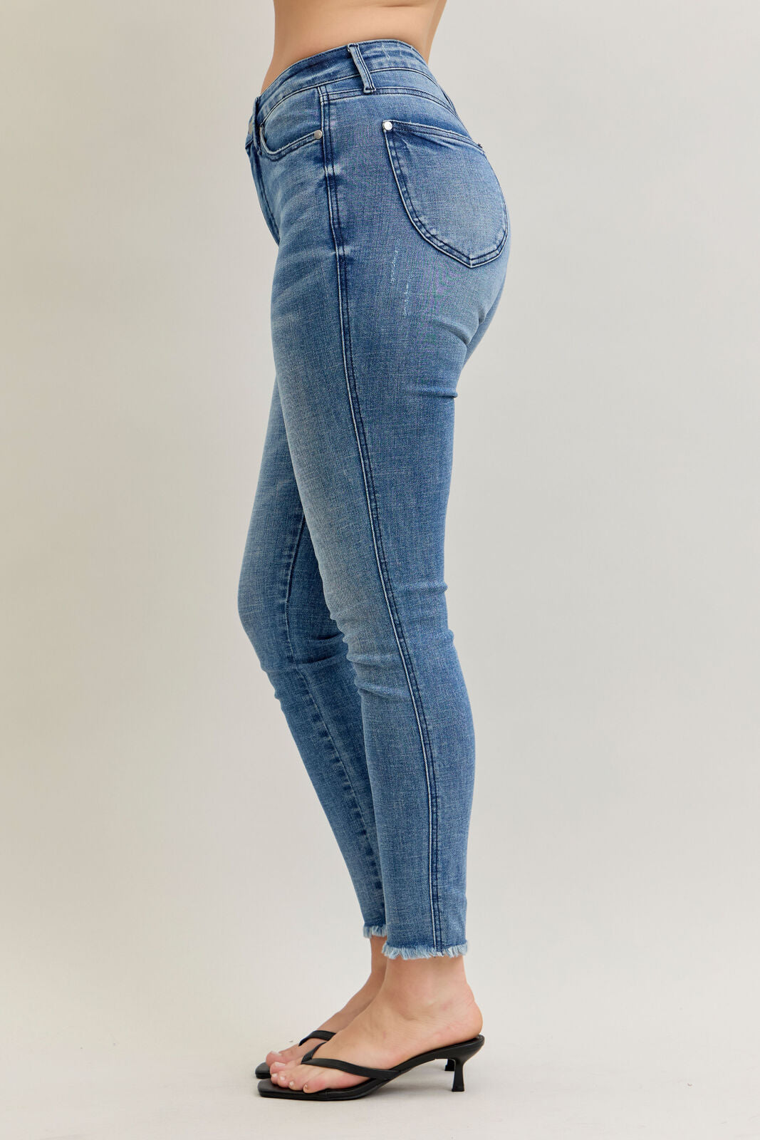 Janice High Waist Frayed Hem Skinny Judy Blue