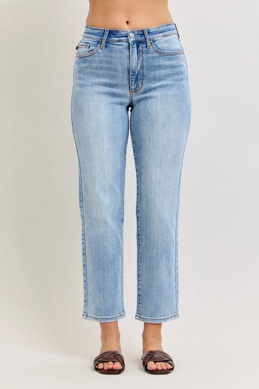 Judy Blue High Waist Ankle Straight Light Wash