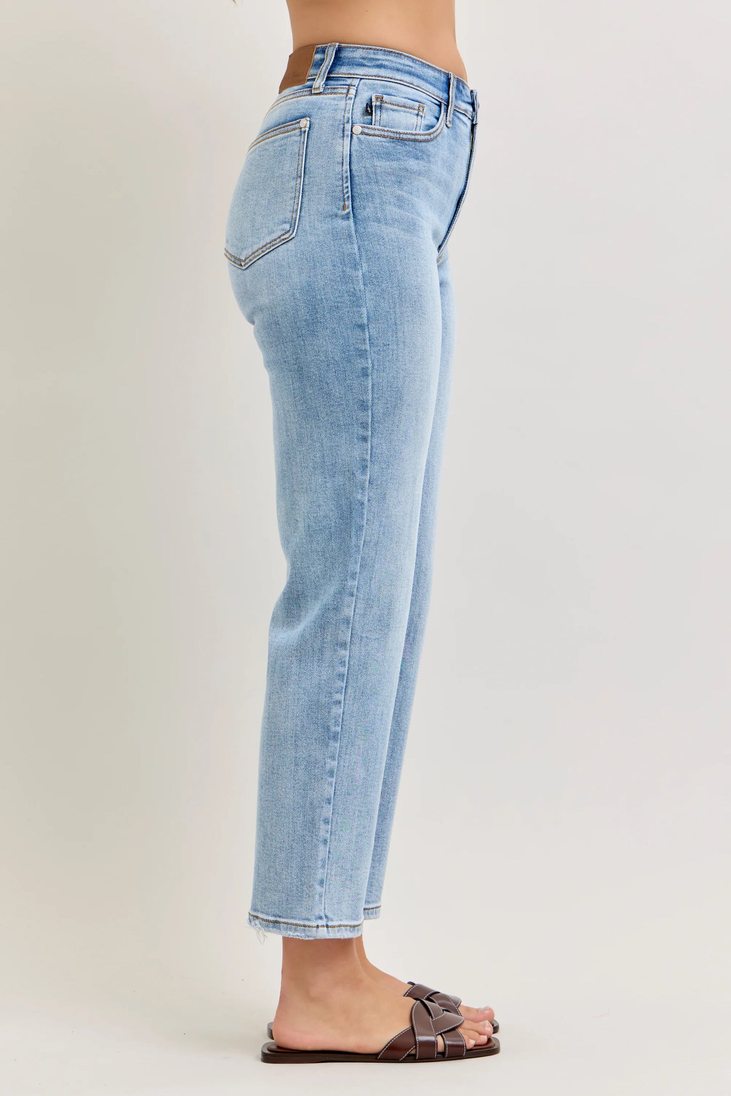 Judy Blue High Waist Ankle Straight Light Wash