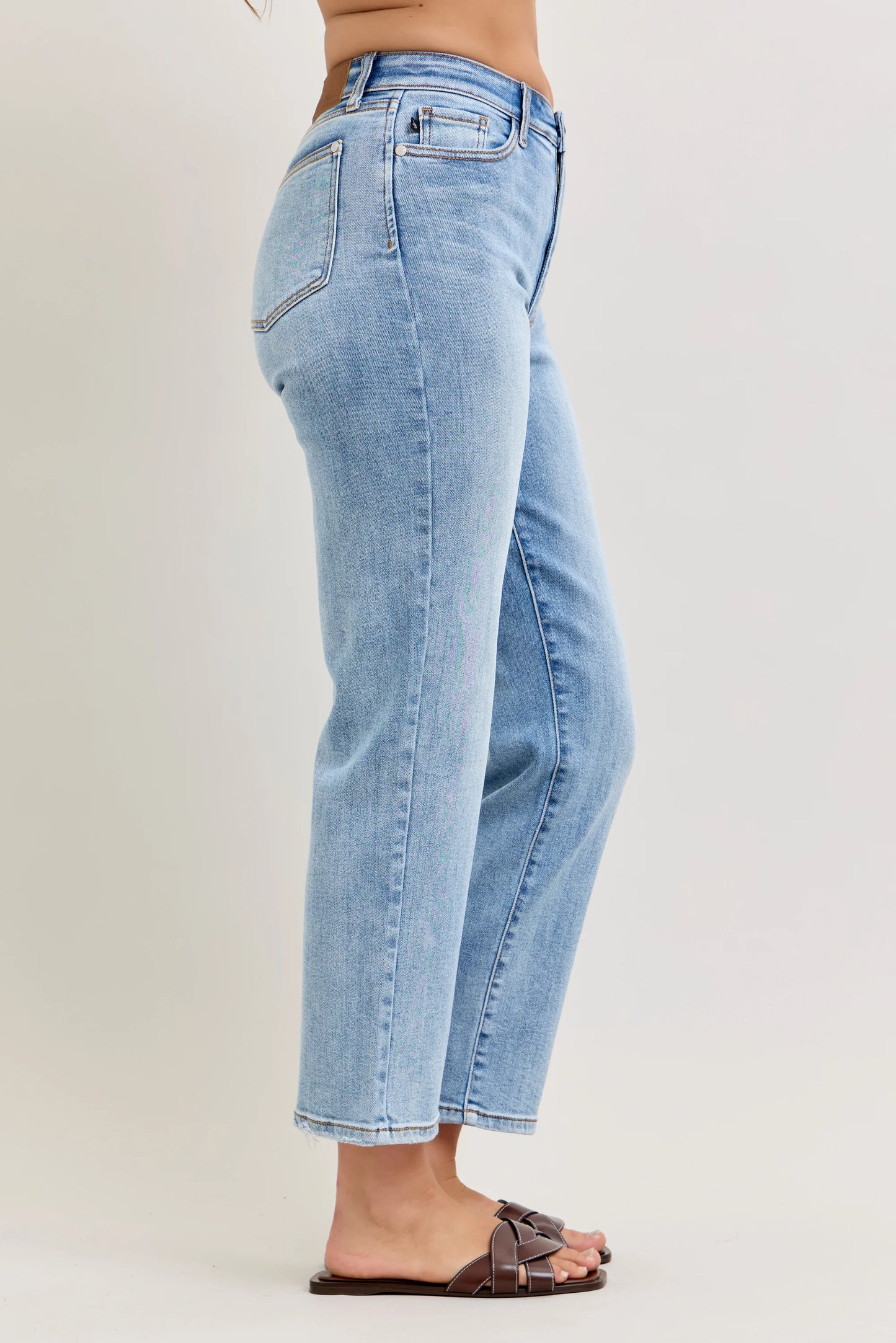 Judy Blue High Waist Ankle Straight Light Wash