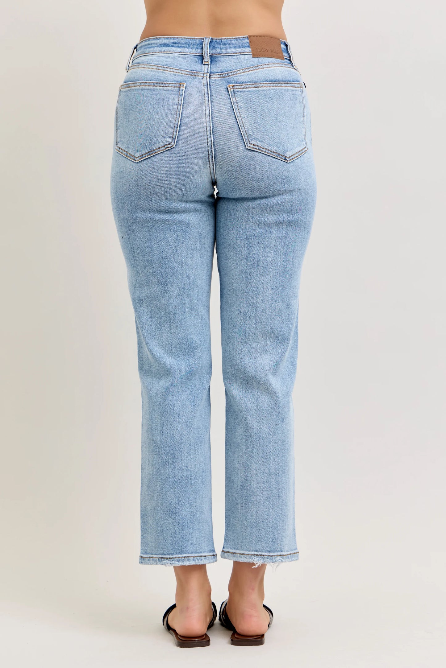 Judy Blue High Waist Ankle Straight Light Wash