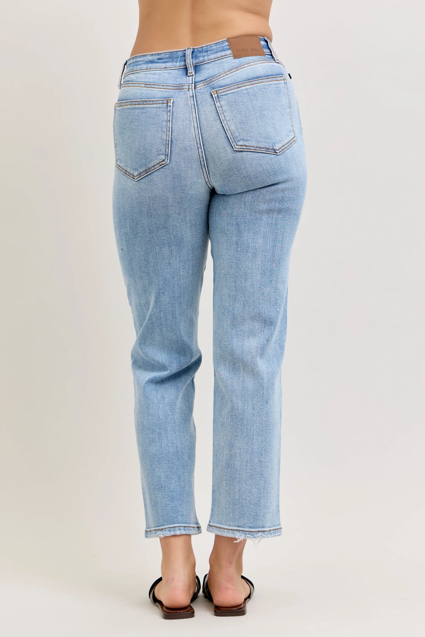 Judy Blue High Waist Ankle Straight Light Wash