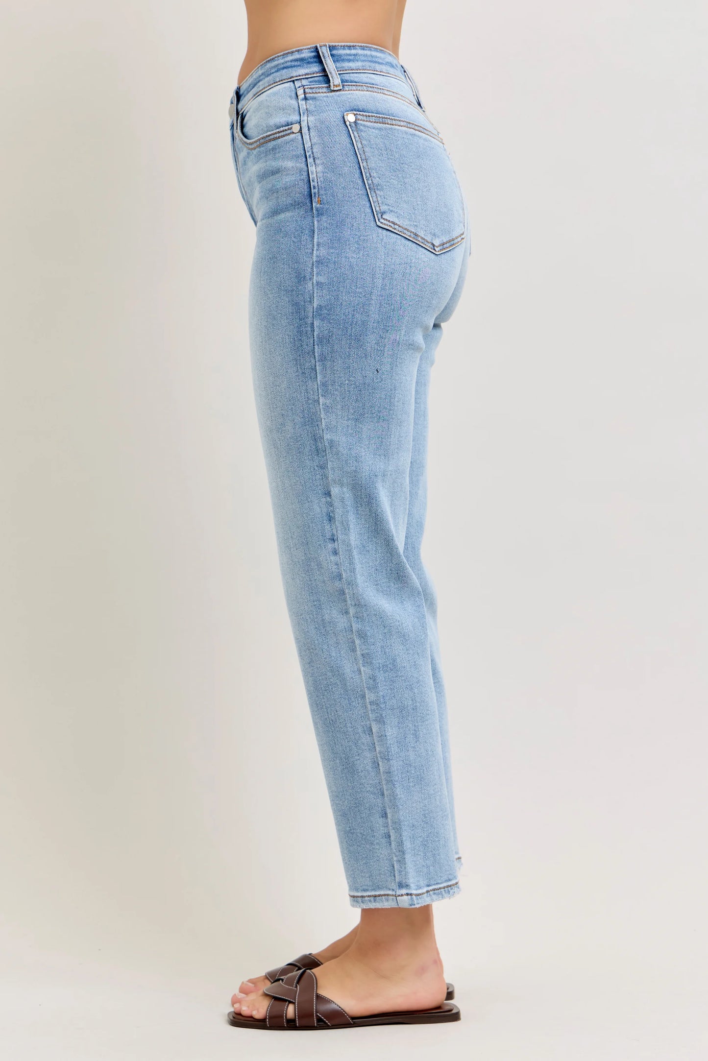 Judy Blue High Waist Ankle Straight Light Wash