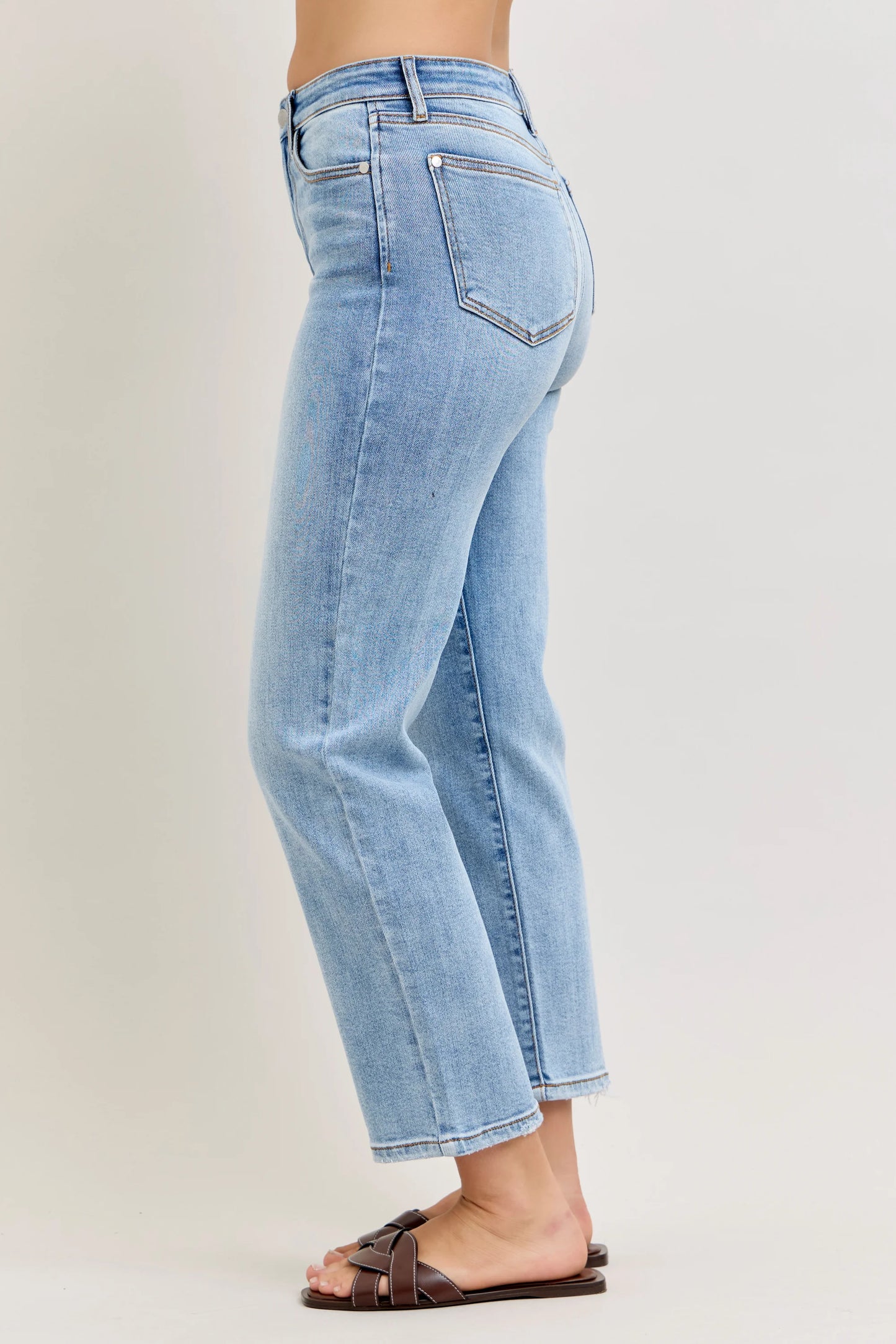 Judy Blue High Waist Ankle Straight Light Wash