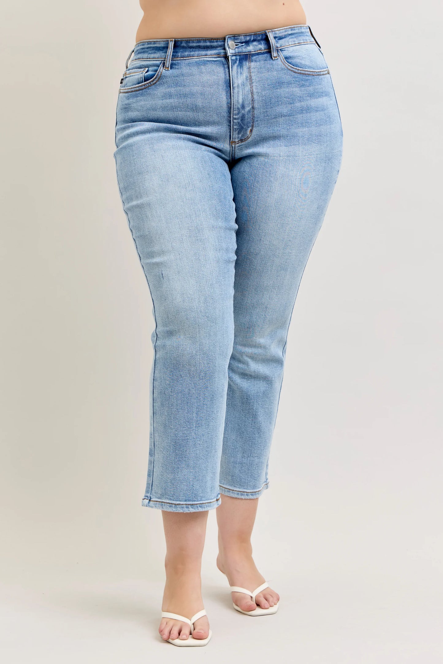 Judy Blue High Waist Ankle Straight Light Wash