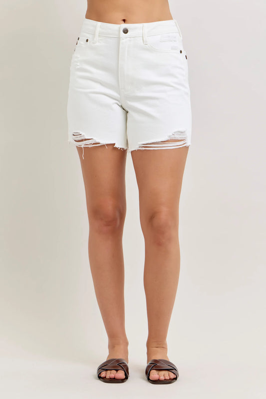 Judy Blue Dad Short With Cell Phone Pocket White