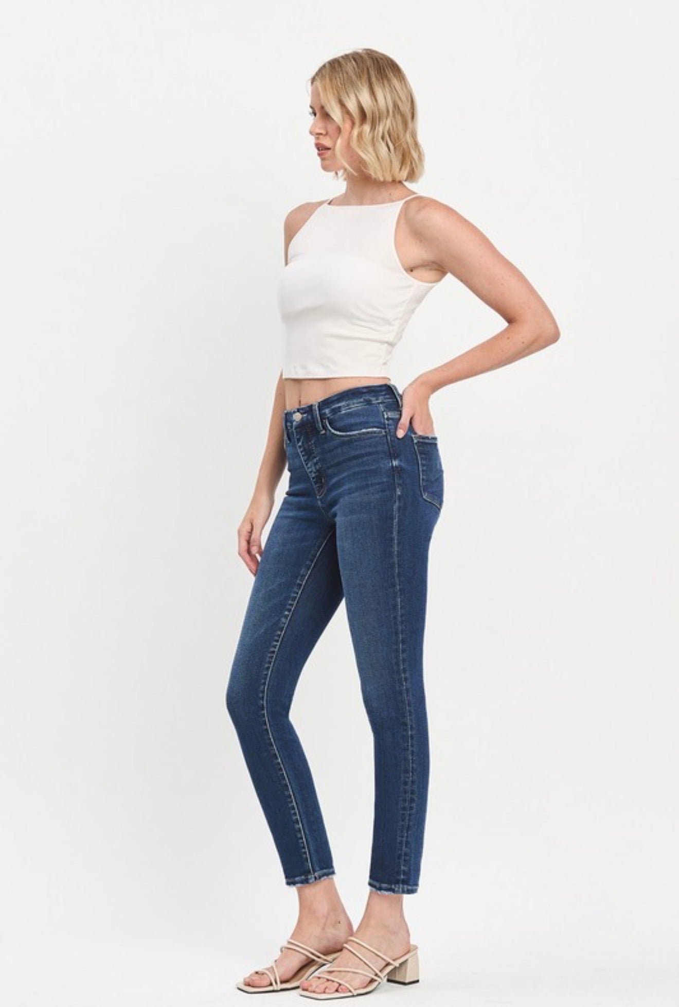 Tabatha Tummy Control High Rise Seamless Skinny Jean Vervet Flying Monkey Dark