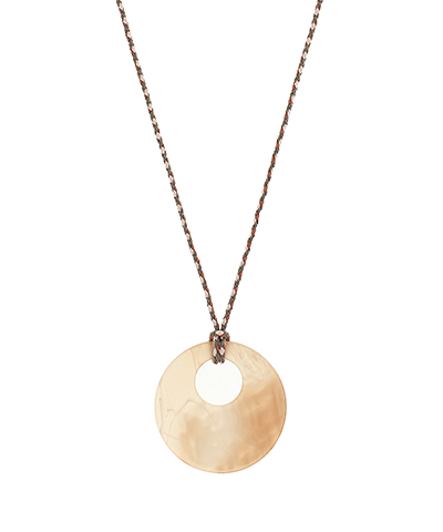 Cotton Open Circle PDT Necklace Pink