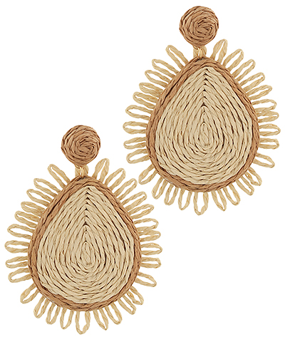 Wrapped Raffia Teardrop Earring