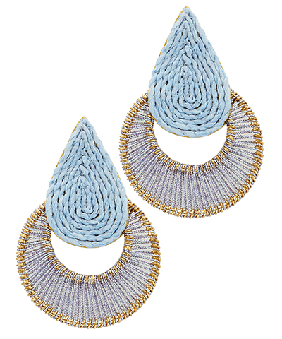 Raffia Crescent Earring Lt Blue