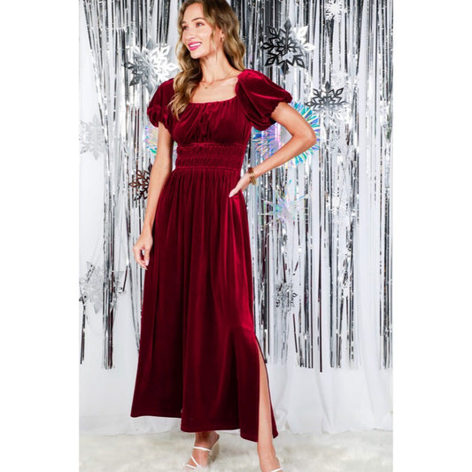 Crushin On Velvet Convertible Dress Burgundy