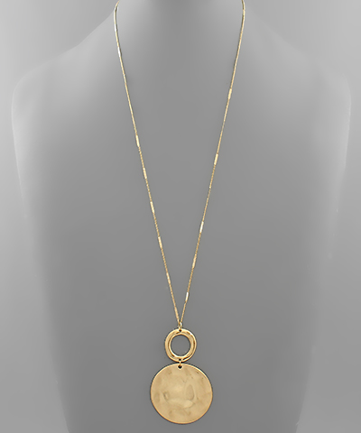 Hammered Disc & Circle Necklace