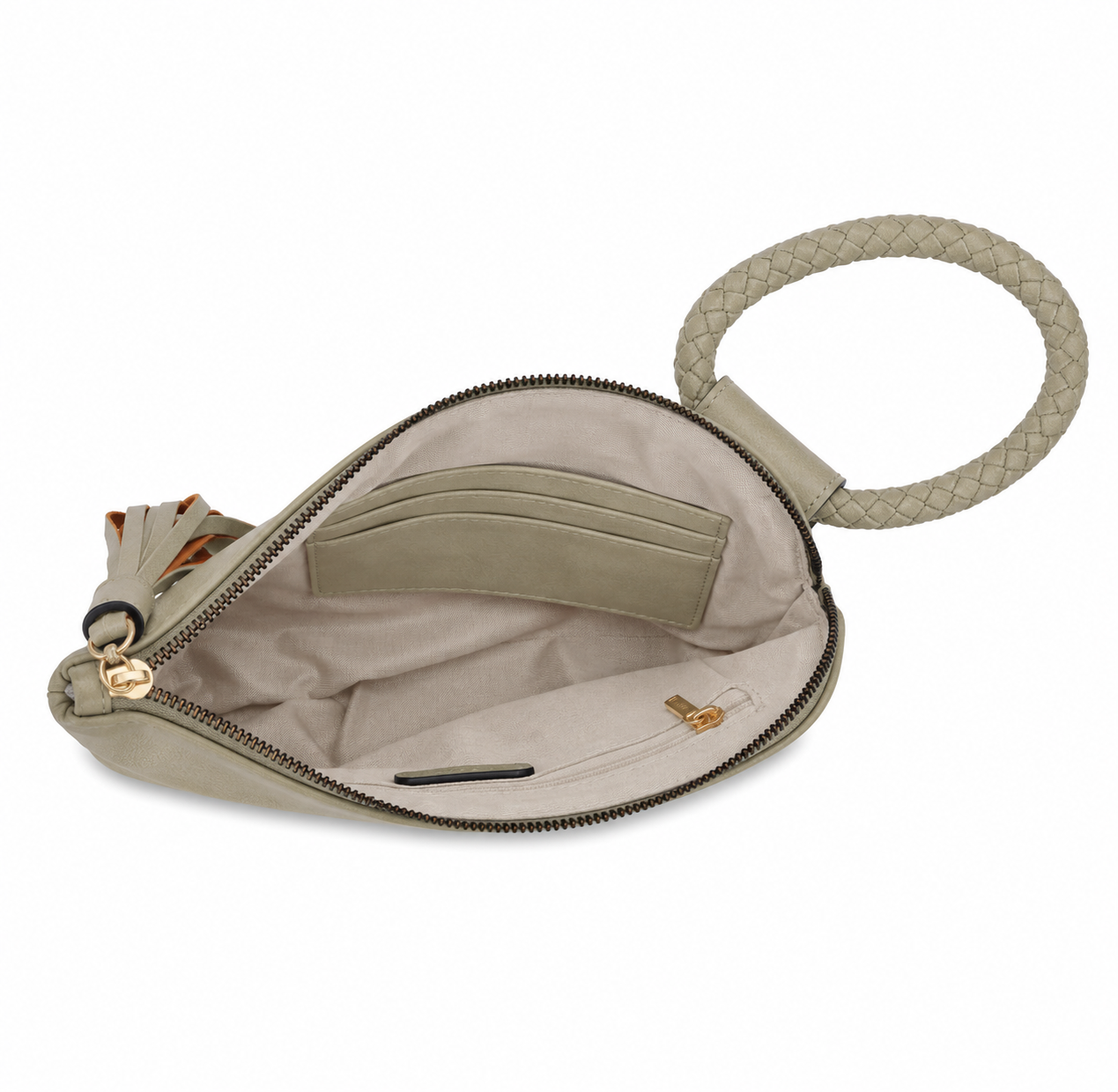 Braided Ring Hand Wristlet Sage