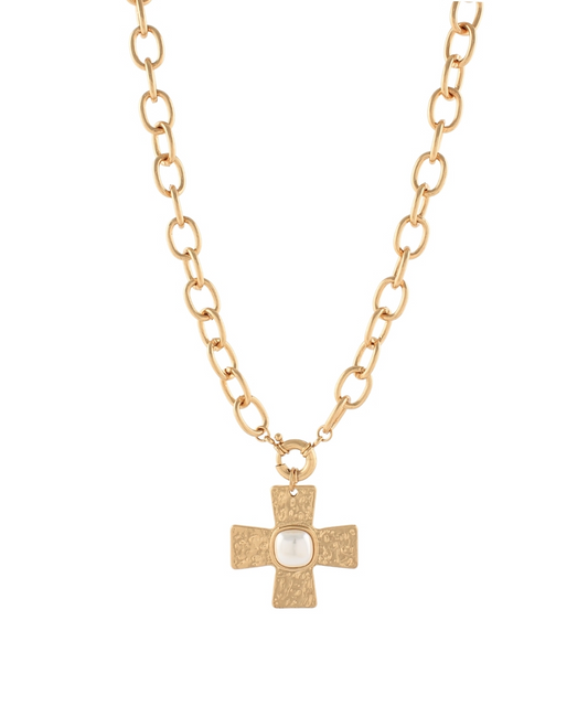 Byzantine Cross With Stone Necklace