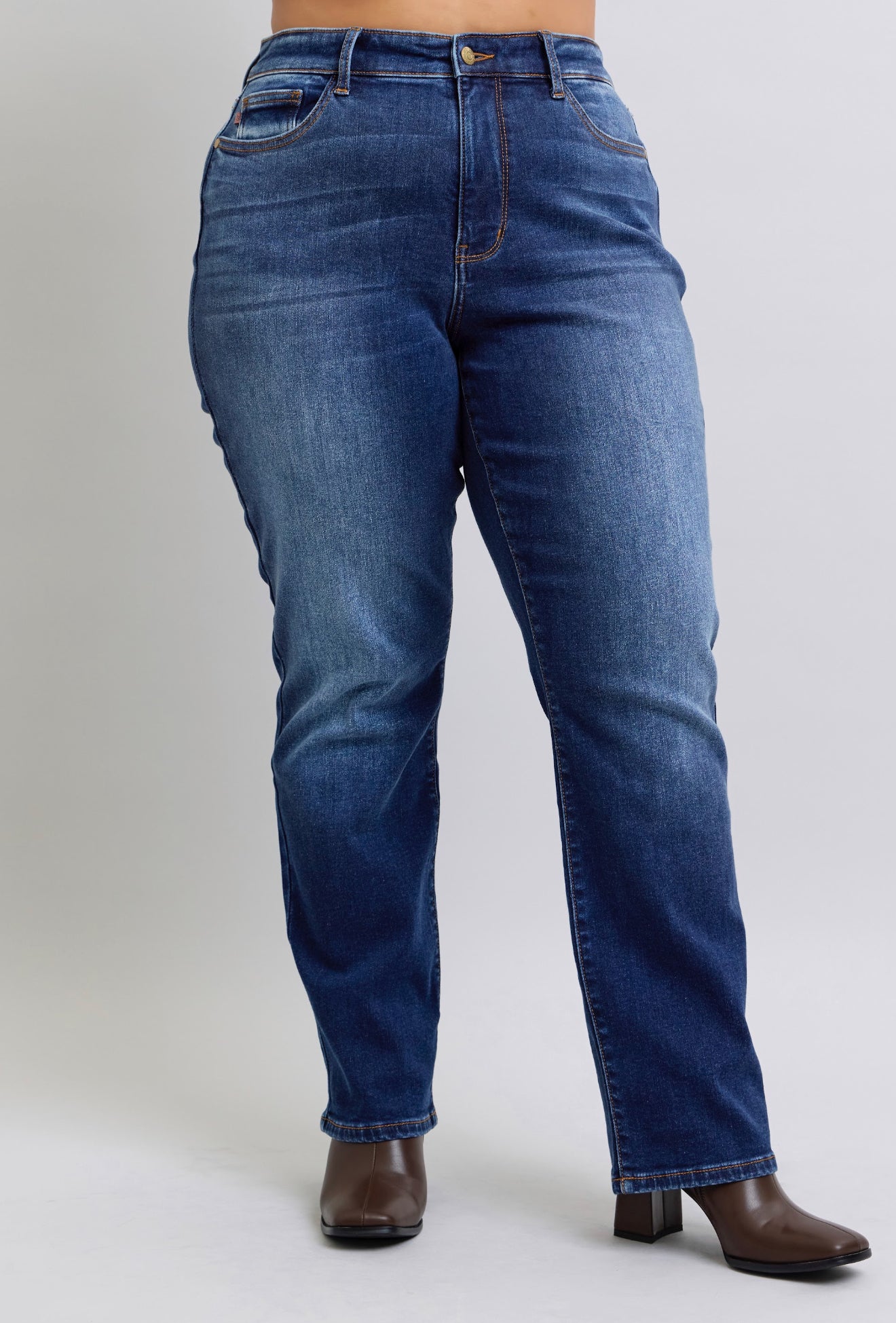 Judy Blue High Rise Vintage Wash Thermal Straight Dark