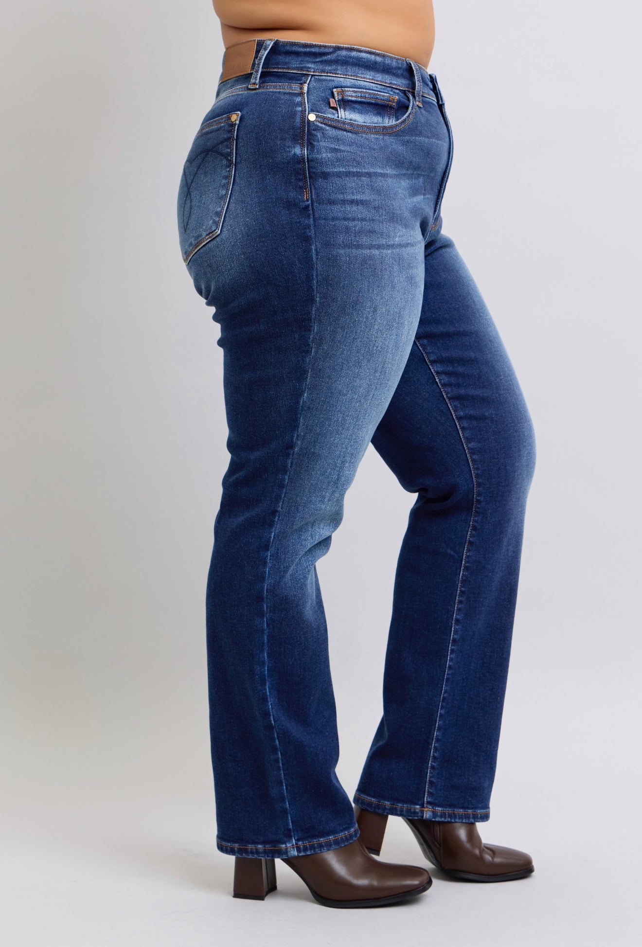 Judy Blue High Rise Vintage Wash Thermal Straight Dark