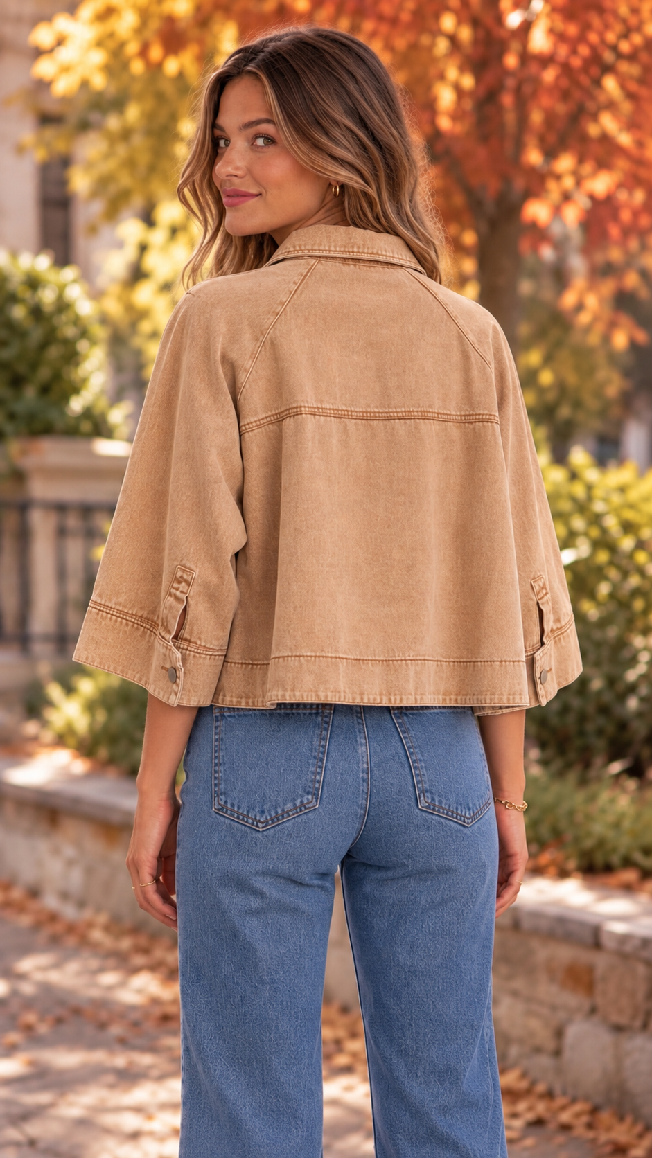 Melinda Mineral Washed Cotton Twill Utility Jacket Taupe