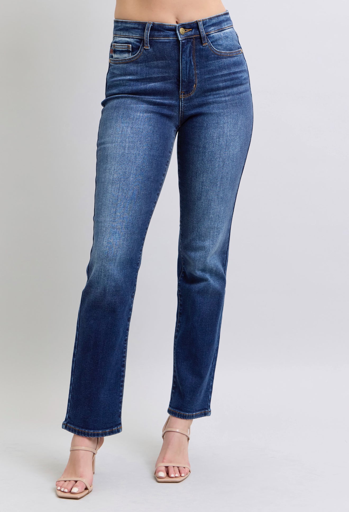 Judy Blue High Rise Vintage Wash Thermal Straight Dark