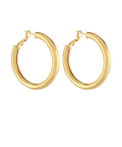 40mm Bold Metal Hoops Gold Dipped