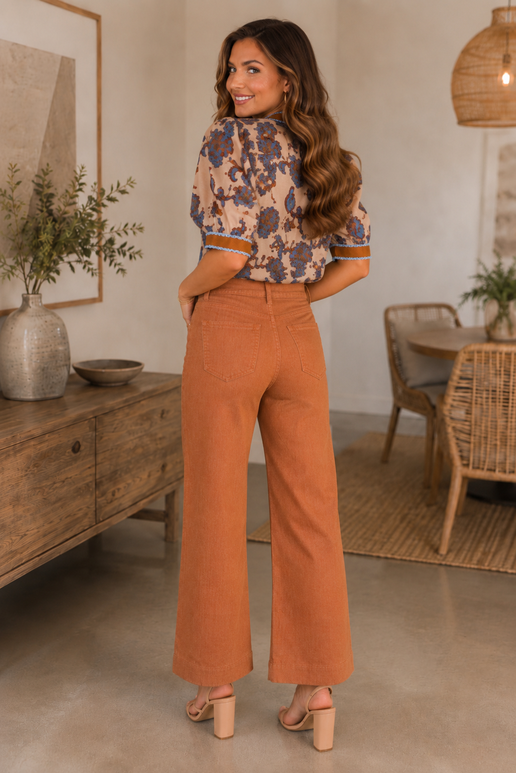 Cathy Cropped Ankle Pants Brown
