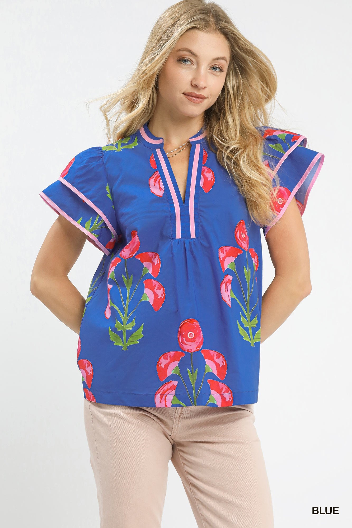 Barbie Blossom Meadow Print Top Blue