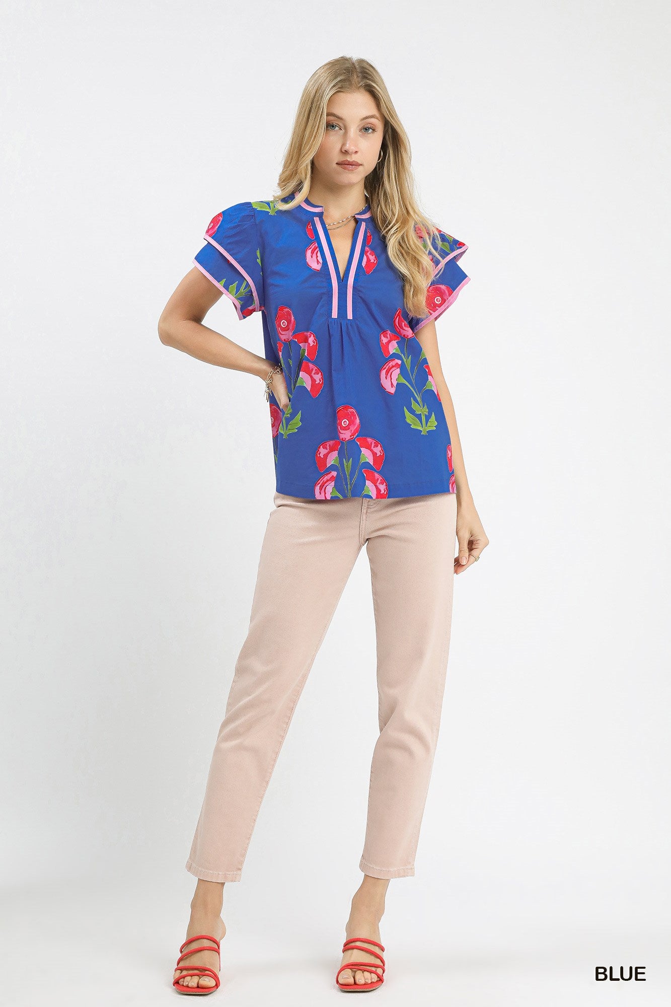 Barbie Blossom Meadow Print Top Blue