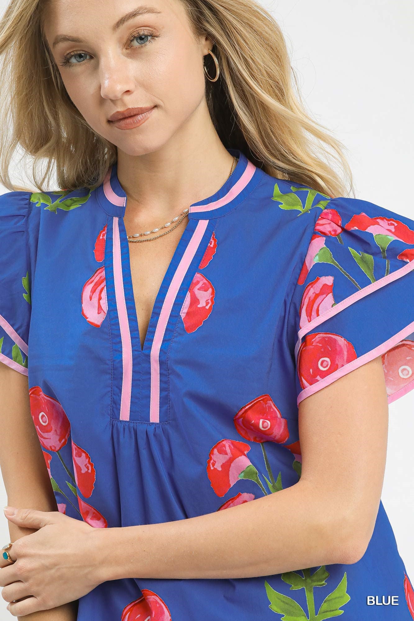 Barbie Blossom Meadow Print Top Blue