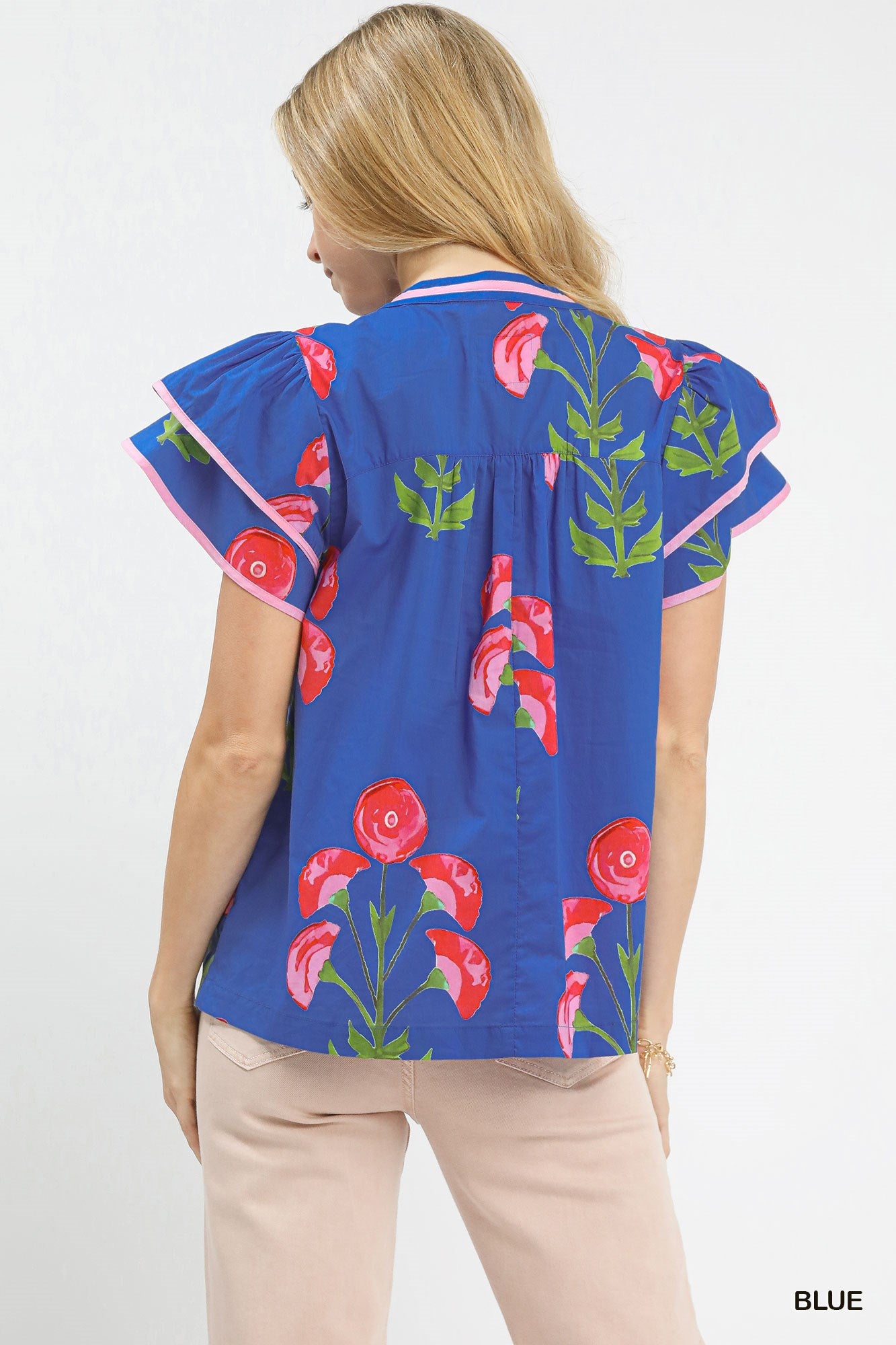 Barbie Blossom Meadow Print Top Blue