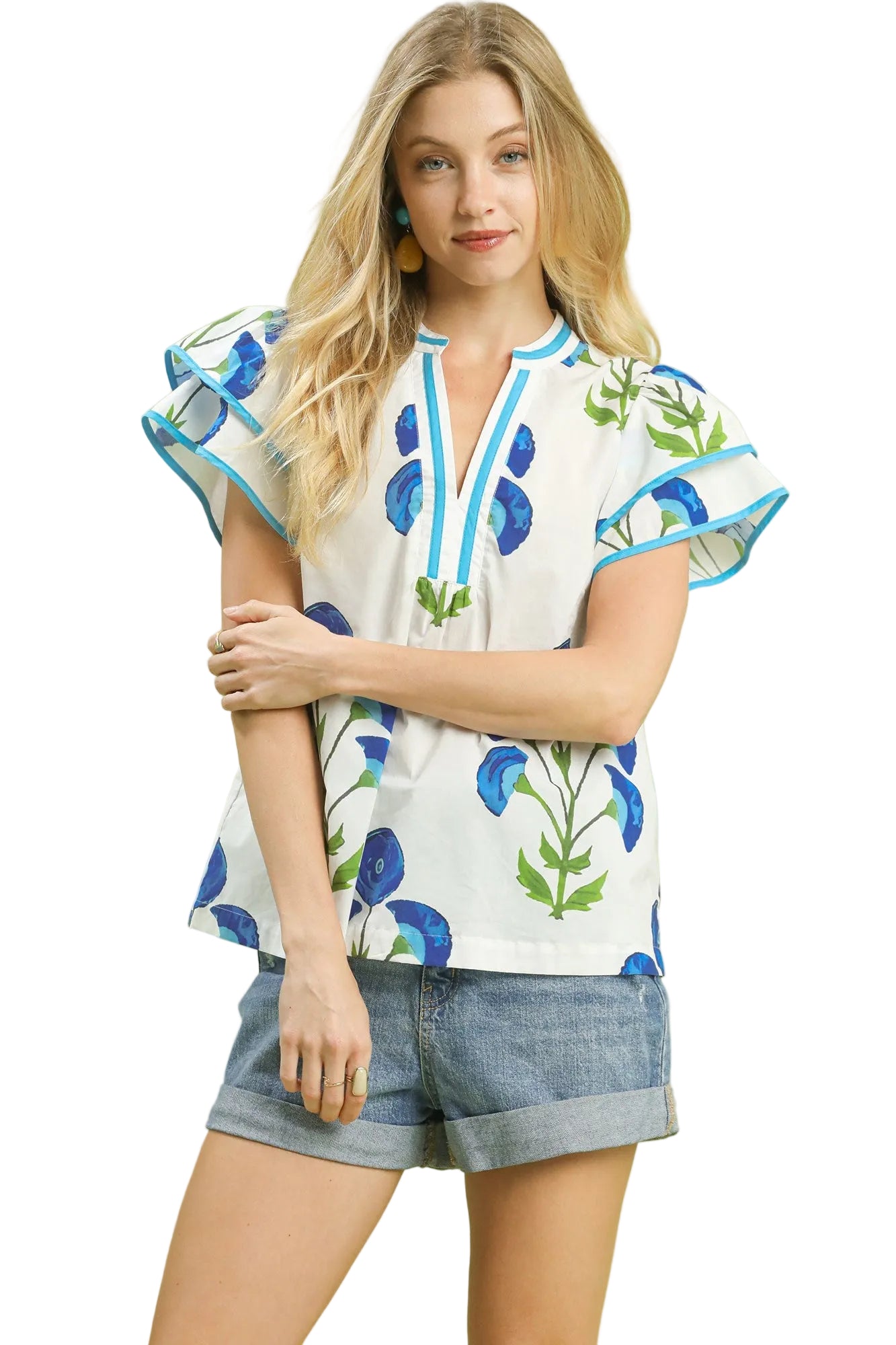 Barbie Blossom Meadow Print Top Cream