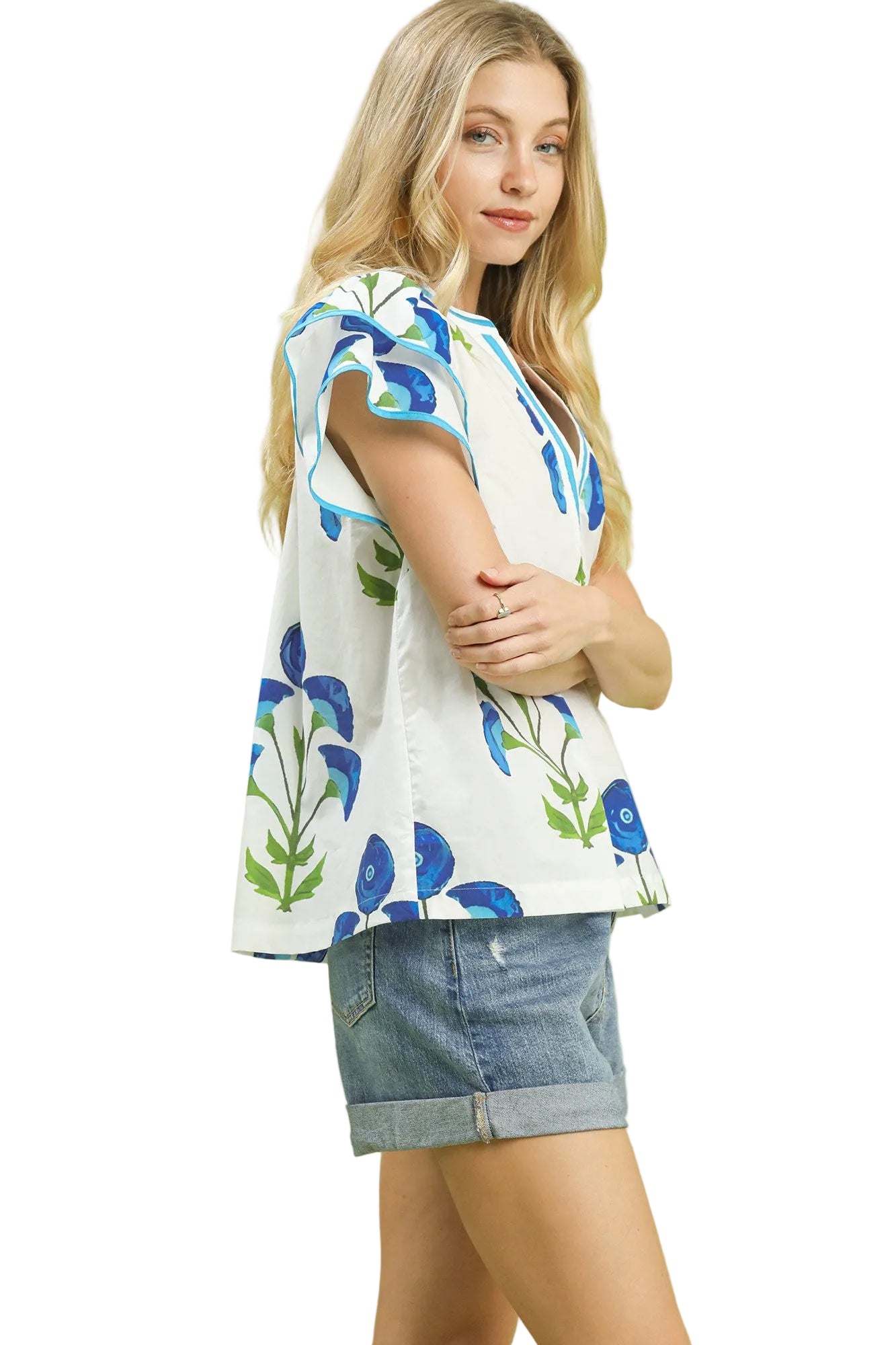 Barbie Blossom Meadow Print Top Cream