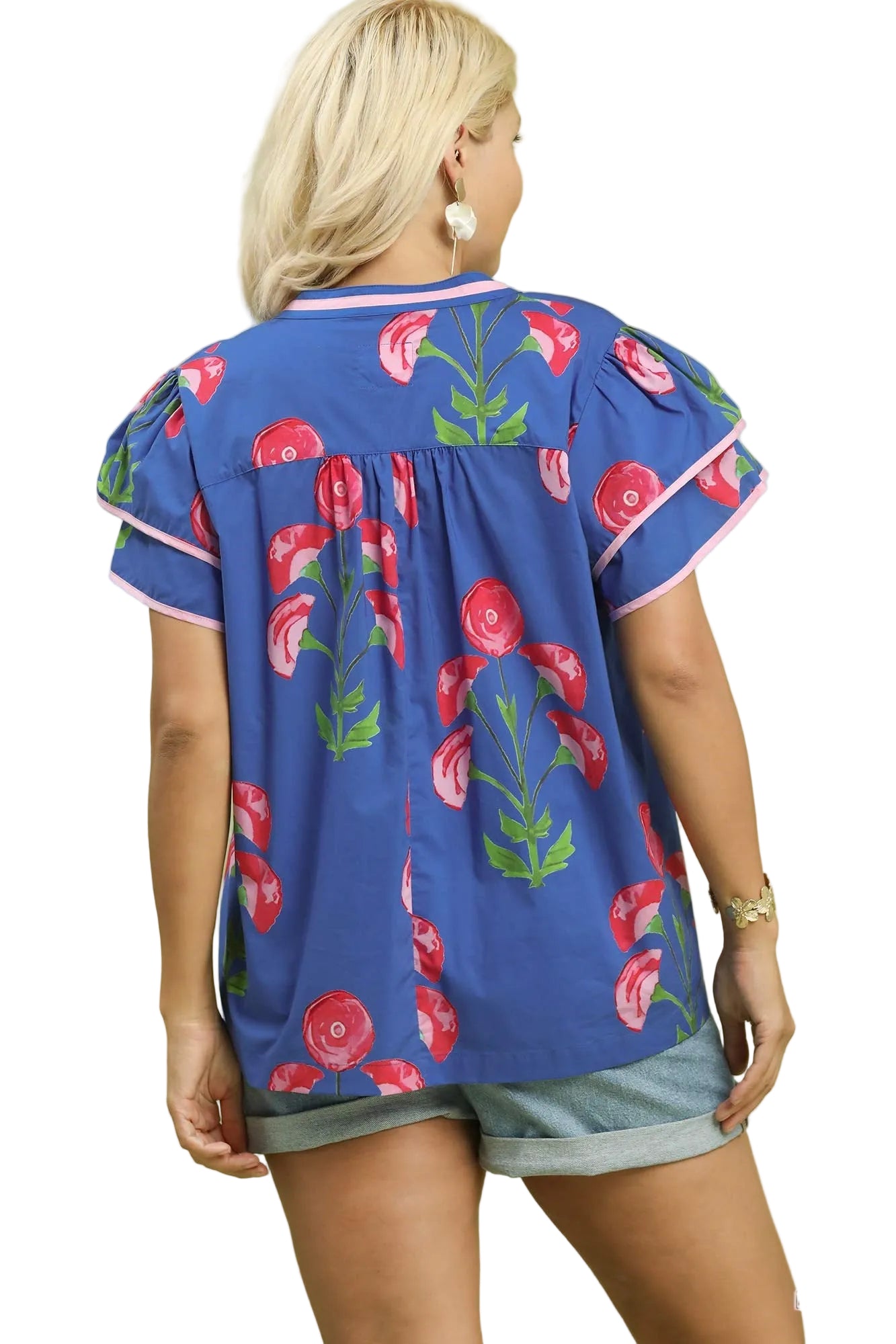 Barbie Blossom Meadow Print Top Blue