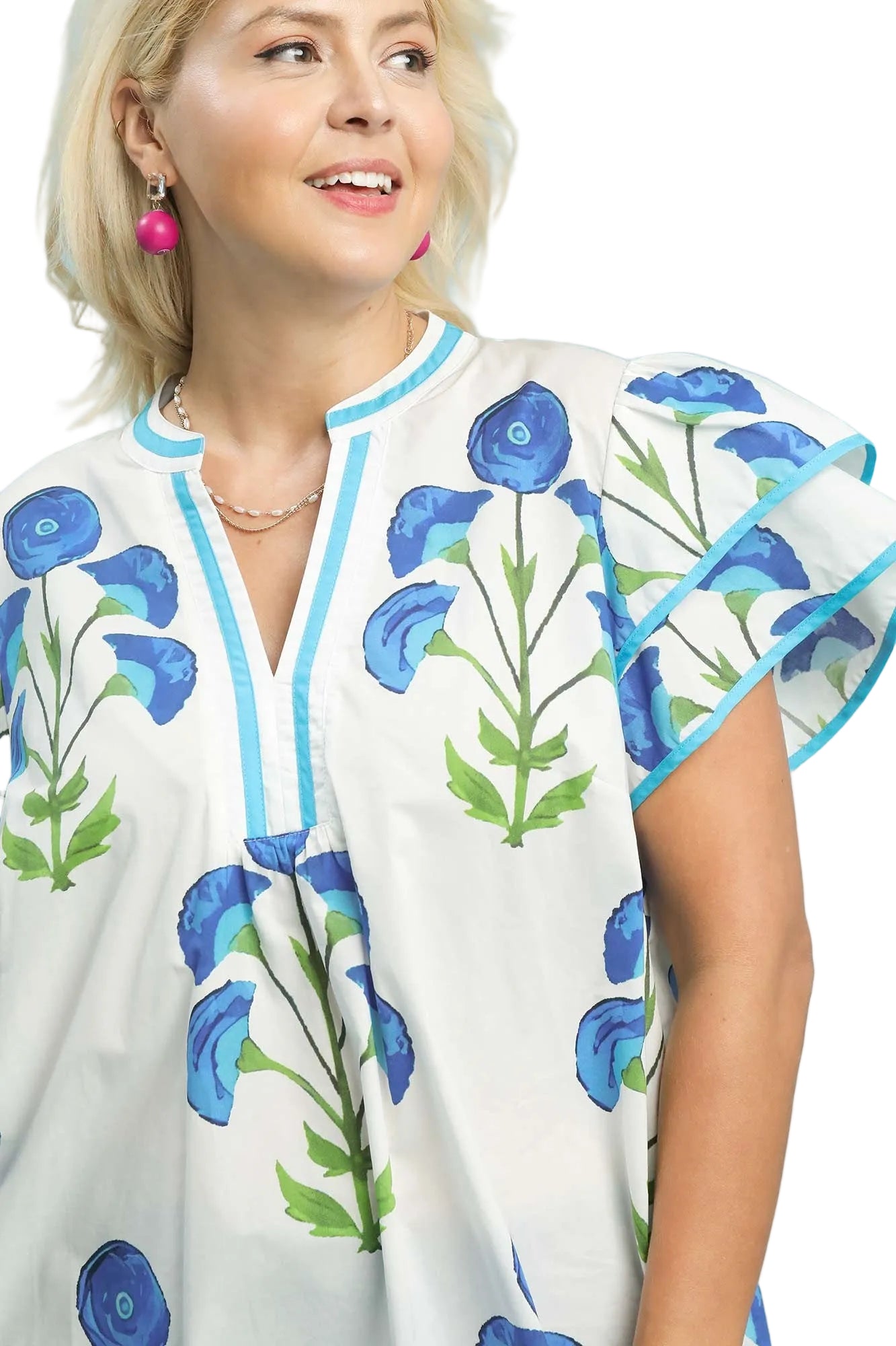 Barbie Blossom Meadow Print Top Cream