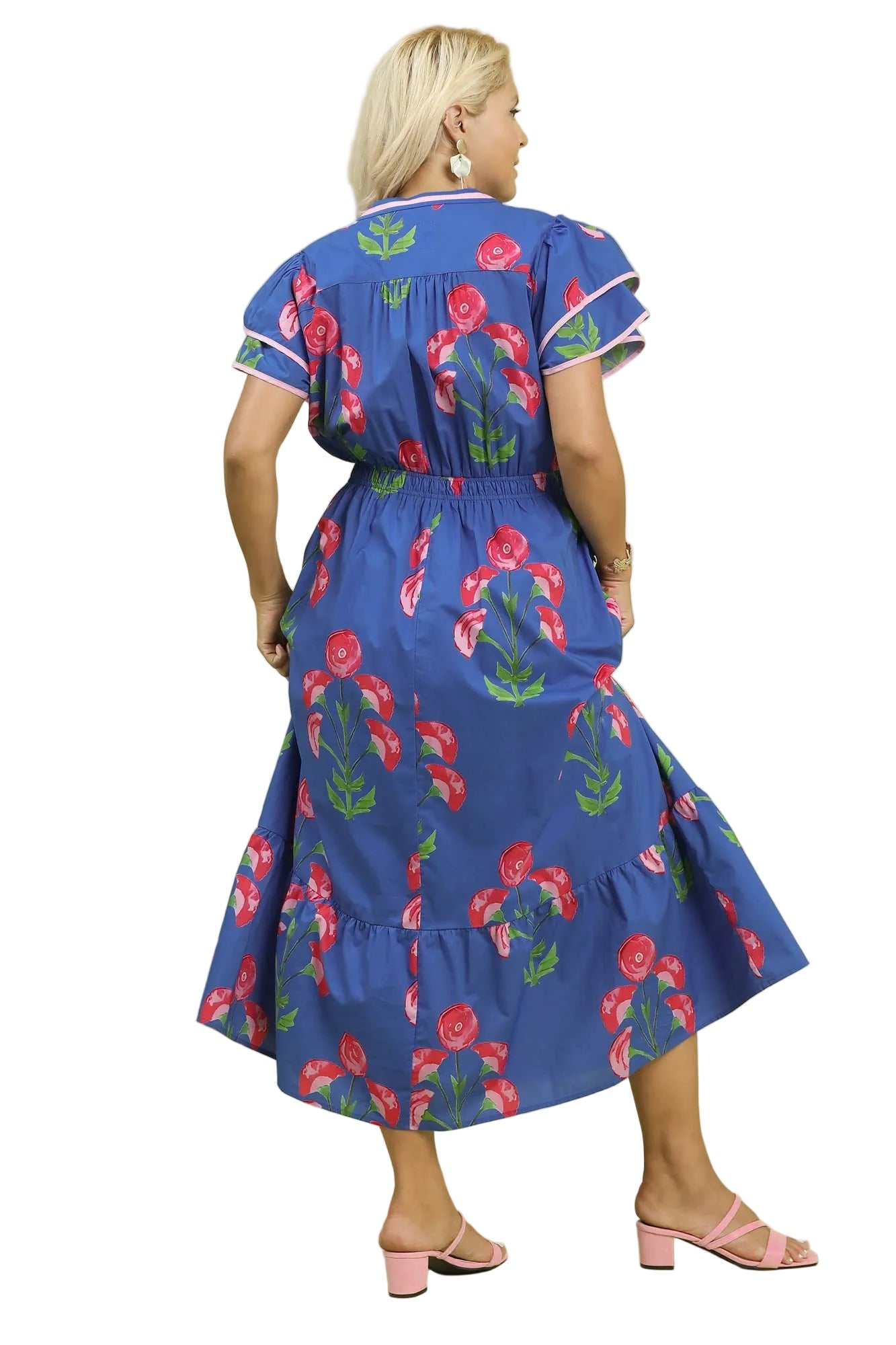 Barbie Blossom Meadow Print Midi Dress Blue – Boutique 54