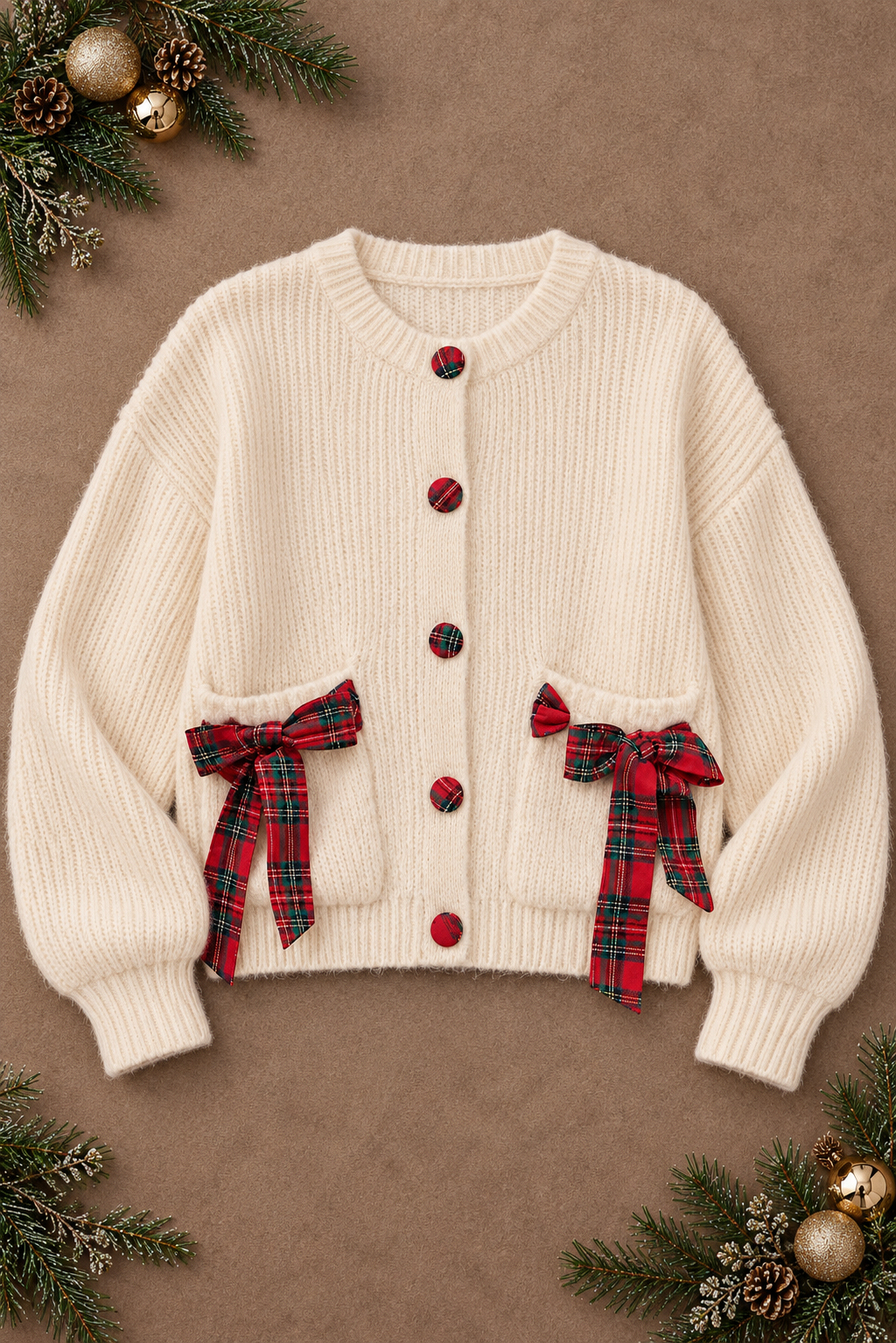 Serenity Solid Long Sleeve Knit Jacket Cream