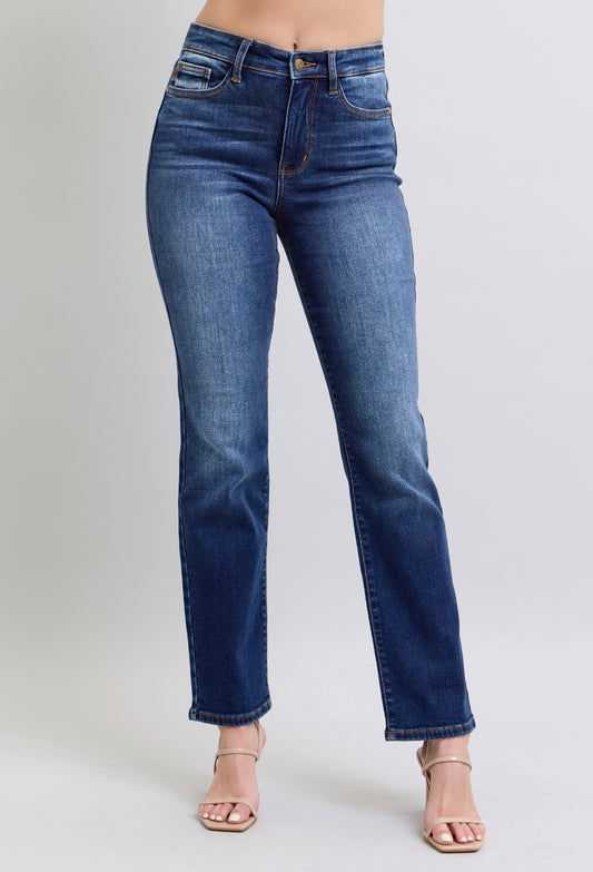 Judy Blue High Rise Vintage Wash Thermal Straight Dark