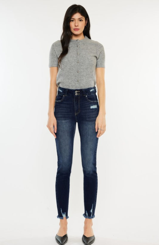 Kinsley KanCan 2 Button Skinny Dark Jeans