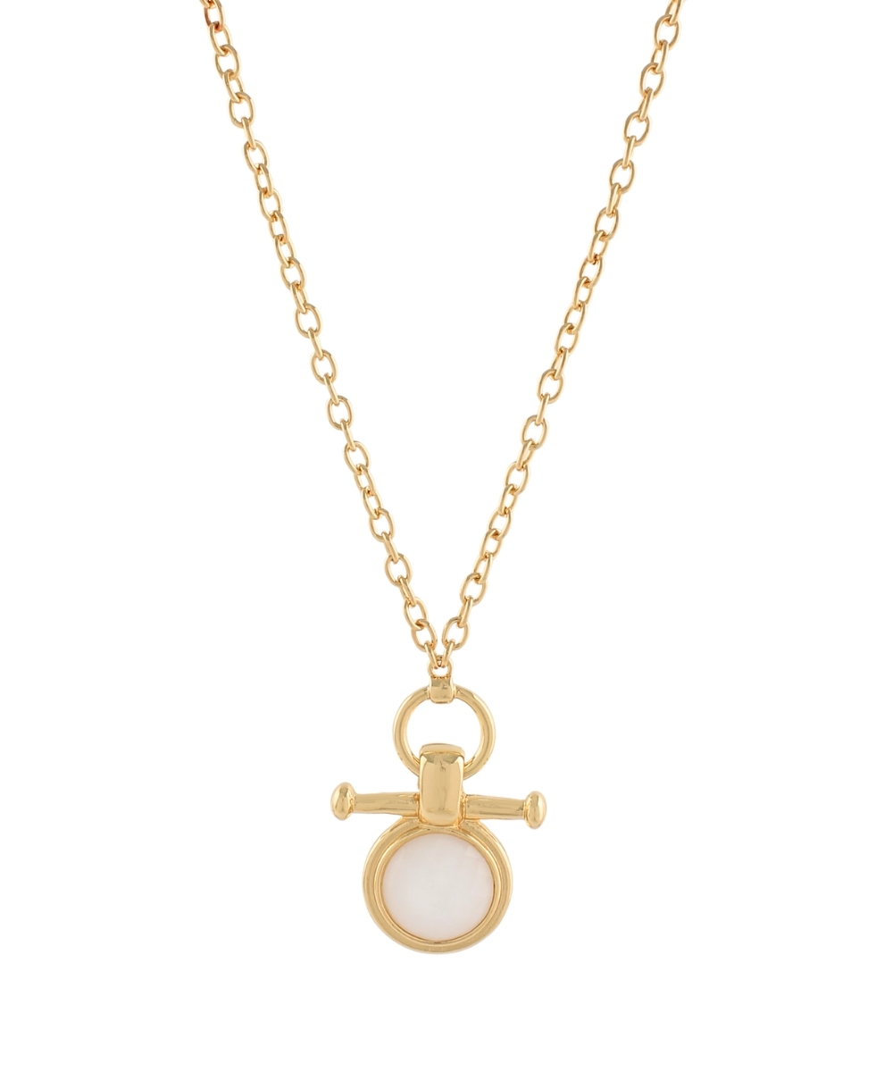 Round Stone w/Bar Necklace Cloud Gold Dipped