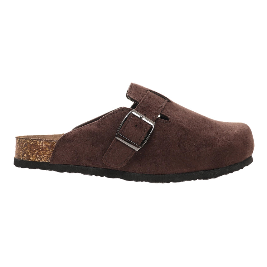 Brianna Suede Mules Chocolate Brown