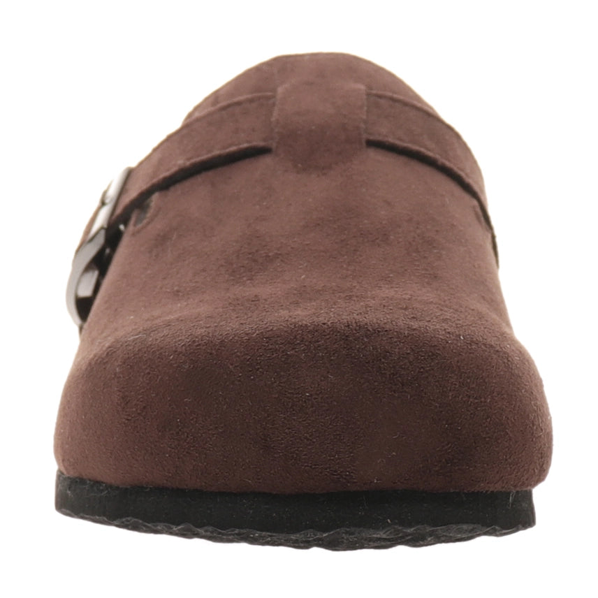 Brianna Suede Mules Chocolate Brown