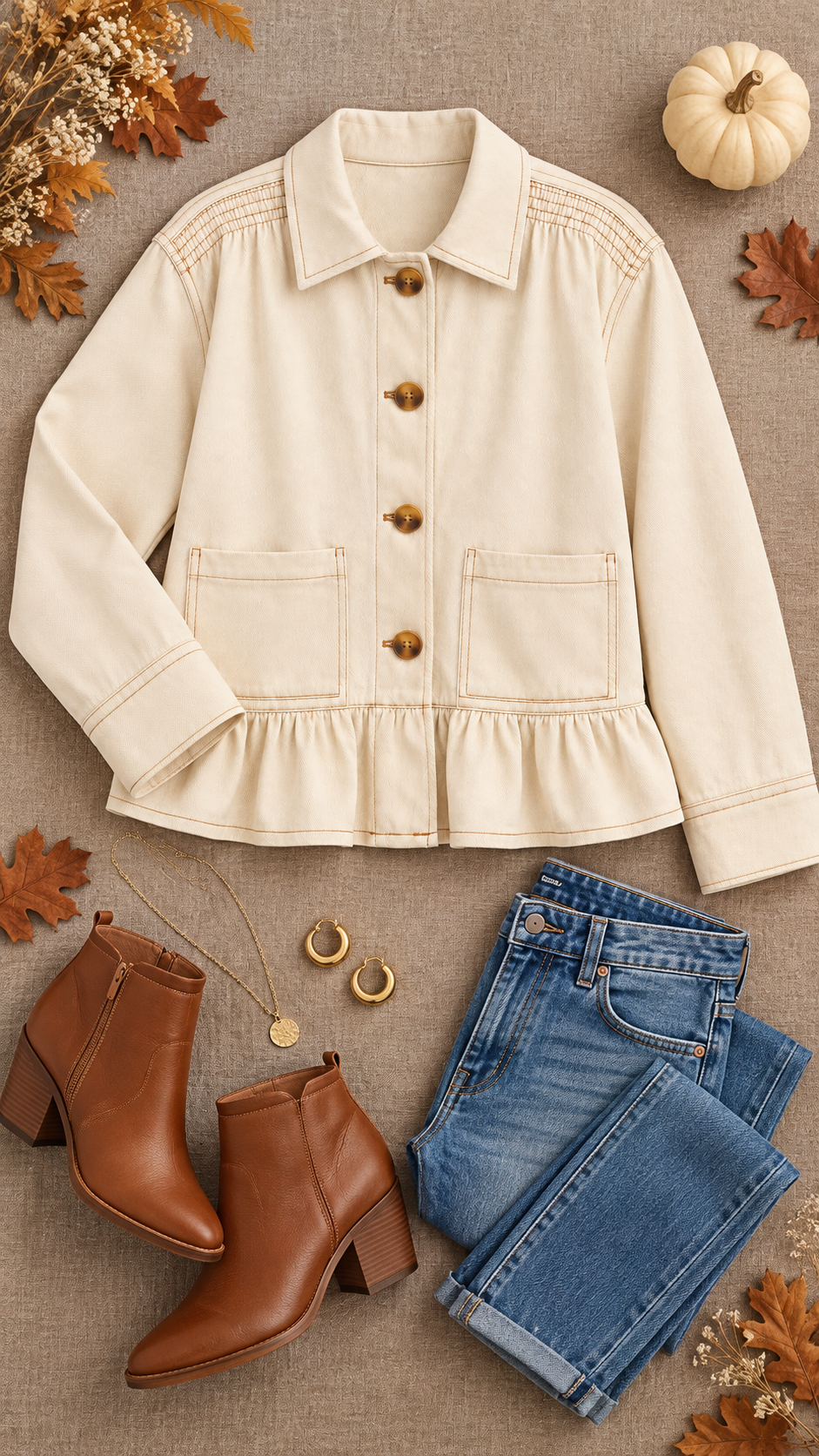 Sandy Solid Long Sleeve Jacket Ecru