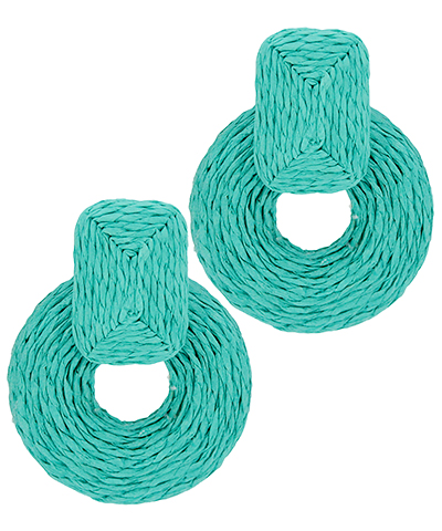 Raffia Doorknocker Earring