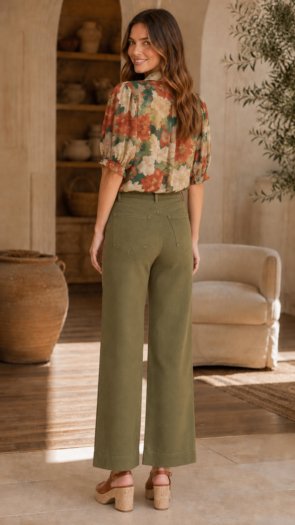 Cathy Cropped Ankle Pants Olive